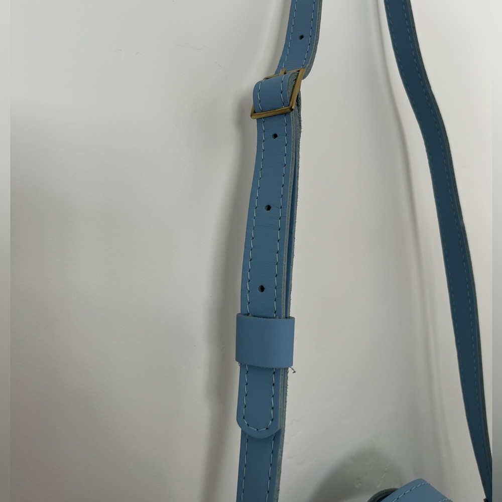 Portland Leather Limited Edition Wildflower Mini Crossbody Tote Glacial Blue - Picture 6 of 10